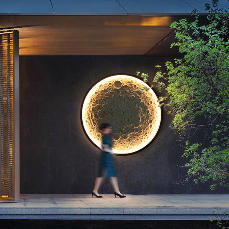 Waterproof outdoor moon ball wall lamp