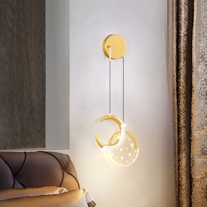 Minimalist indoor Nordic LED small wall lamp in hallway