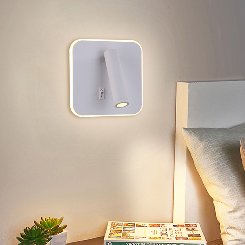 Reading light minimalist acrylic indoor bedside wall lamp